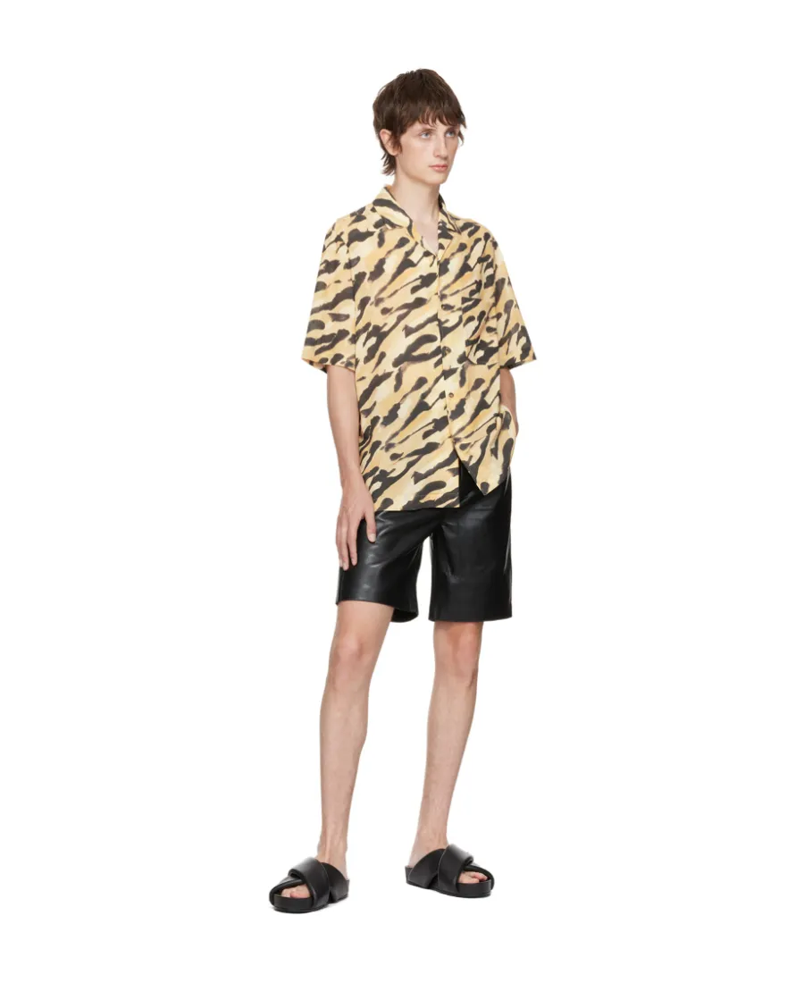 Animal-Print Organic-Cotton Shirt