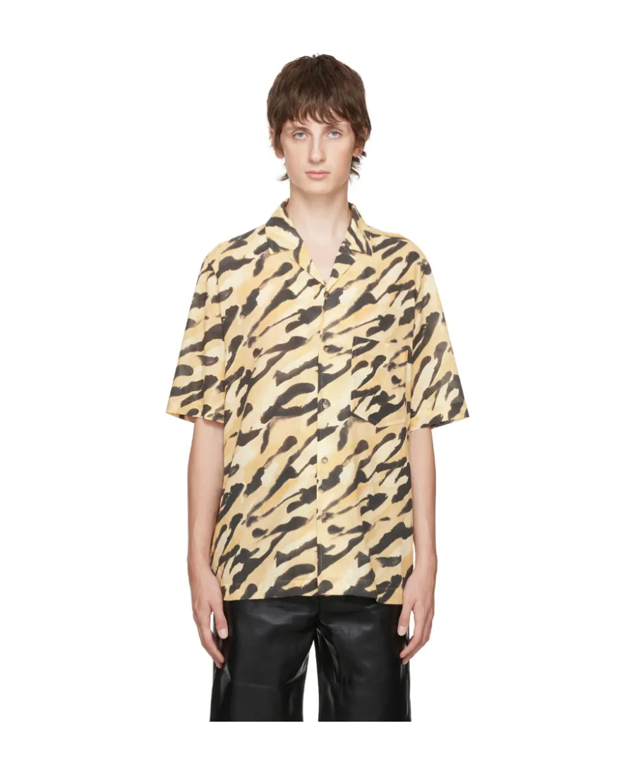 Animal-Print Organic-Cotton Shirt