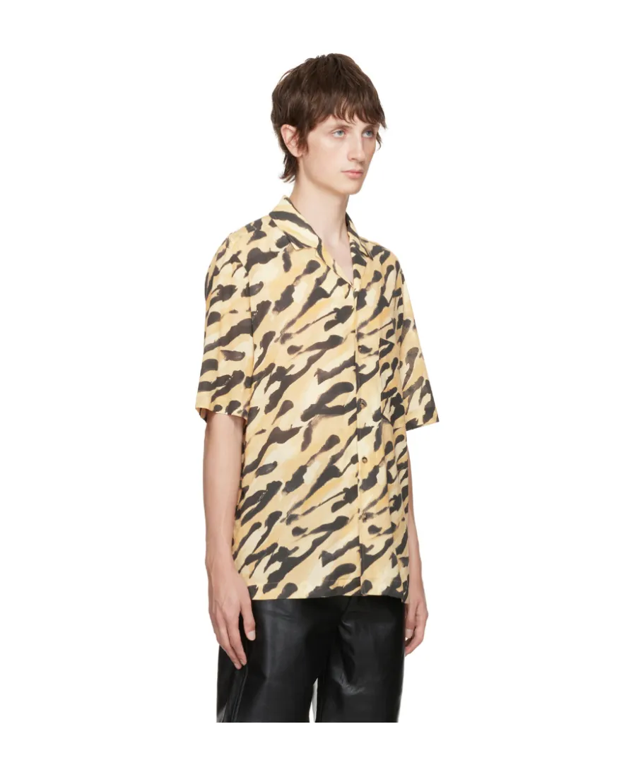 Animal-Print Organic-Cotton Shirt