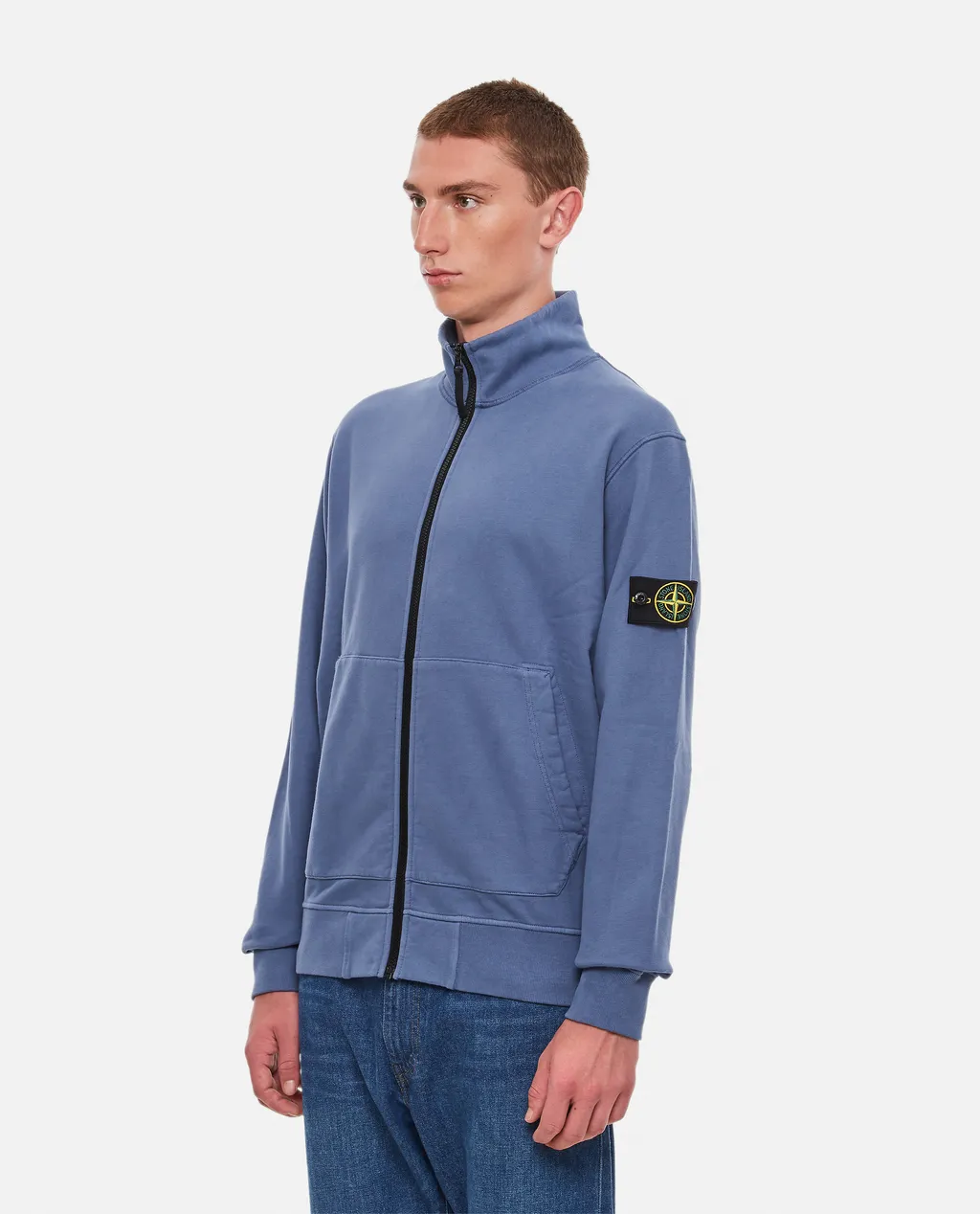 Compass-Patch Zip-Up Sweatshirt