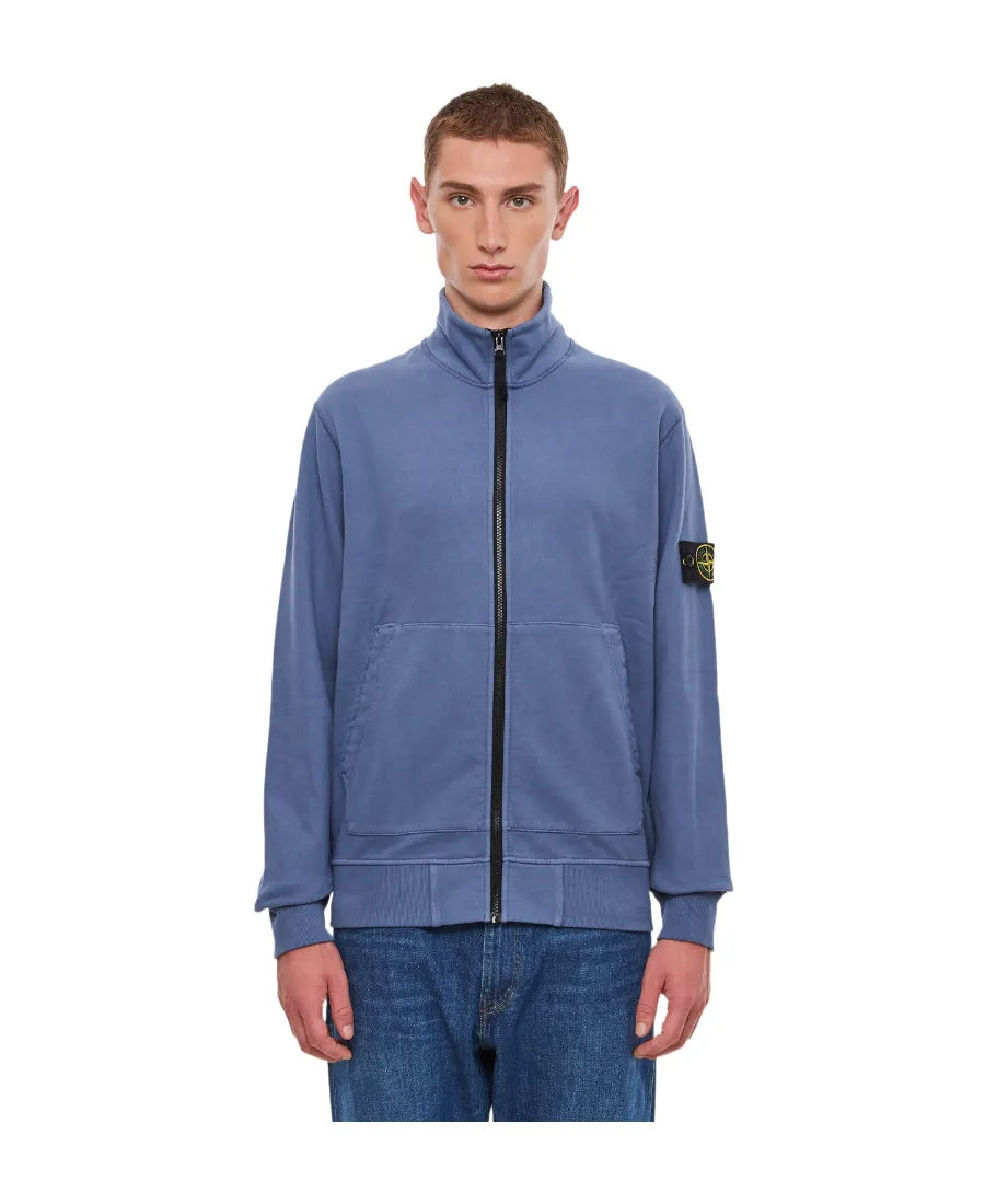 Compass-Patch Zip-Up Sweatshirt