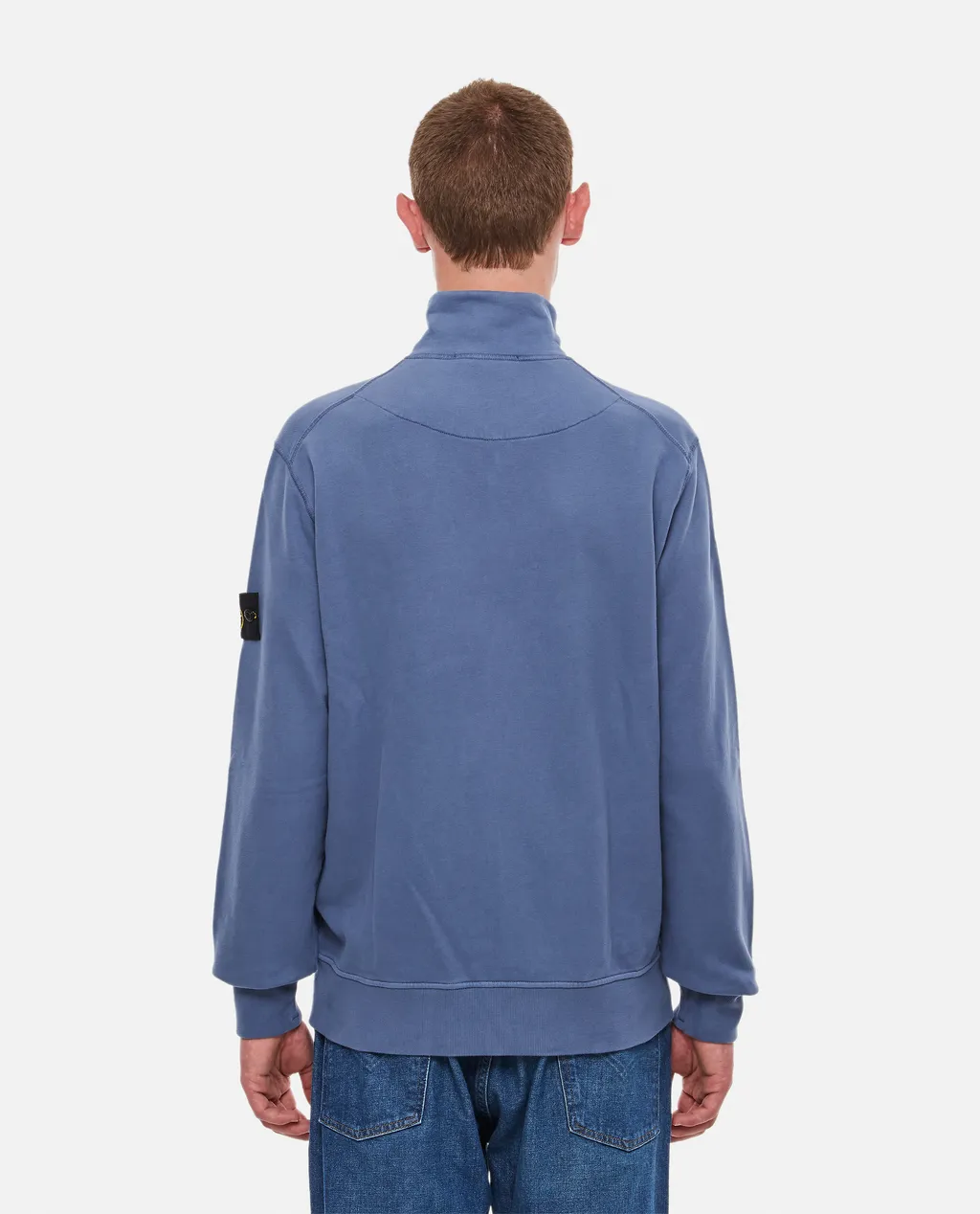 Compass-Patch Zip-Up Sweatshirt