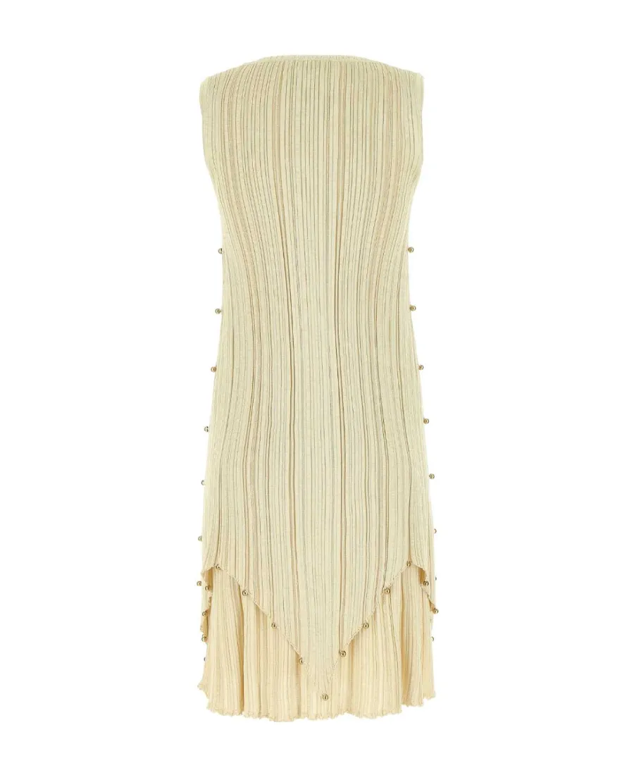 Bottega Veneta Embellished Pleated Mini Dress