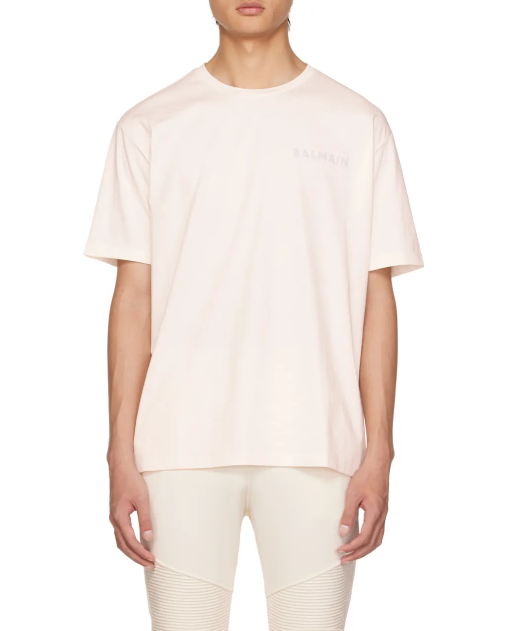 Cotton T-Shirt With Small Balmain Paris Logo