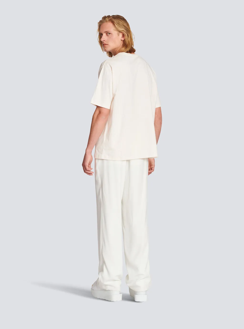 Cotton T-Shirt With Small Balmain Paris Logo