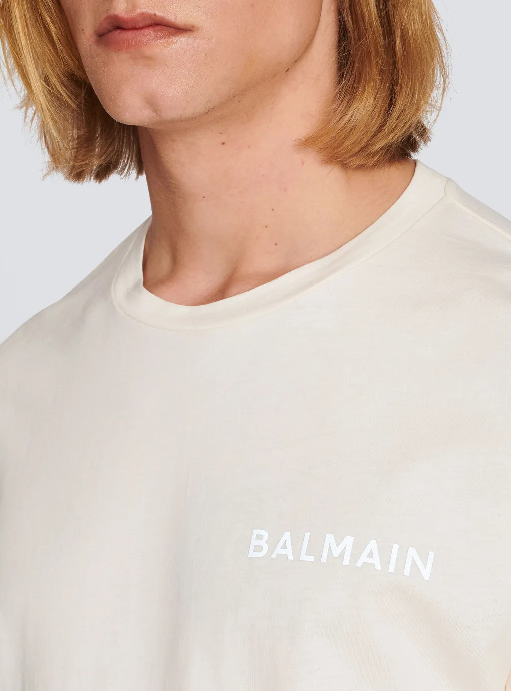 Cotton T-Shirt With Small Balmain Paris Logo