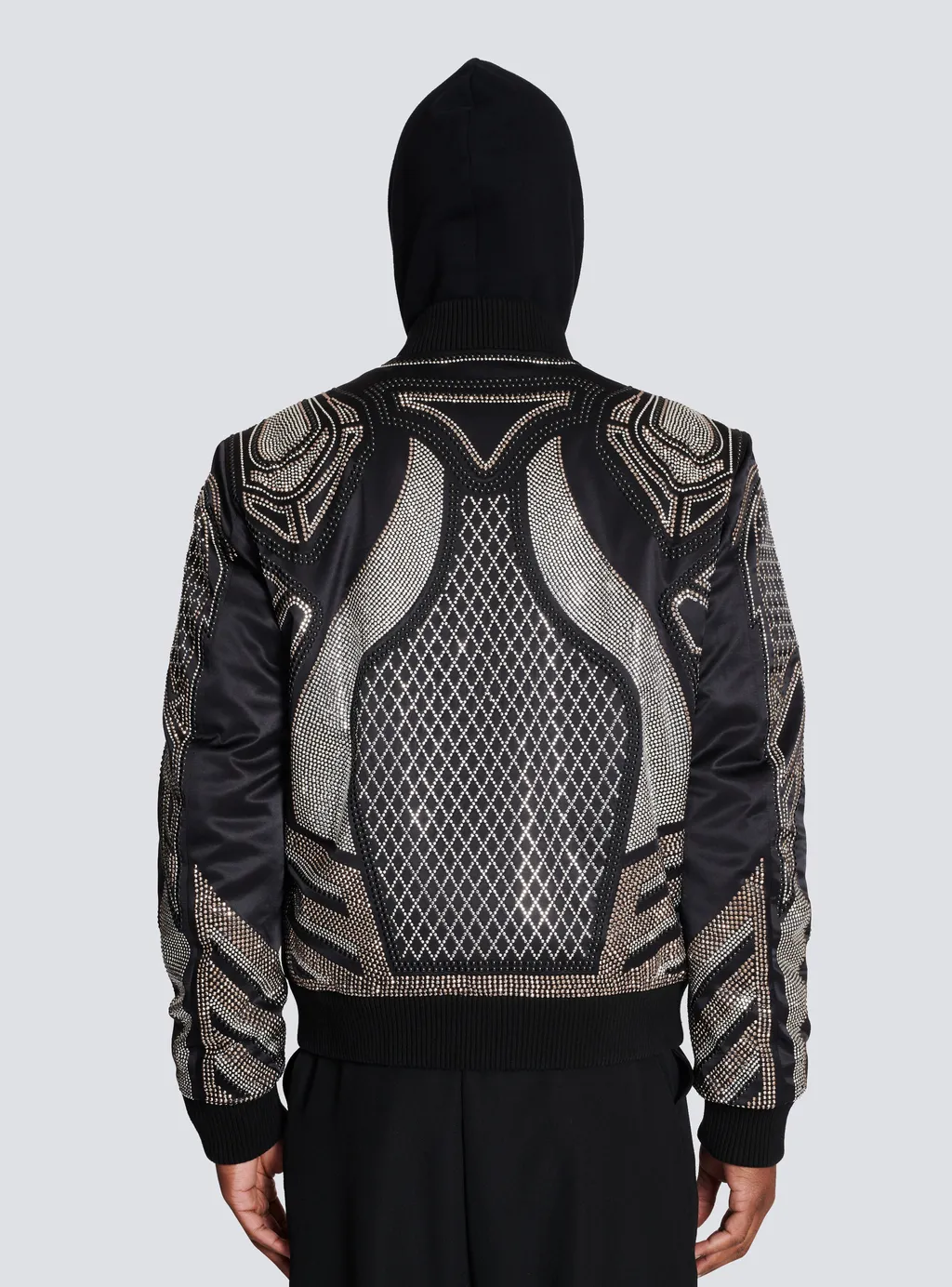Studded Nylon Bomber Jacket