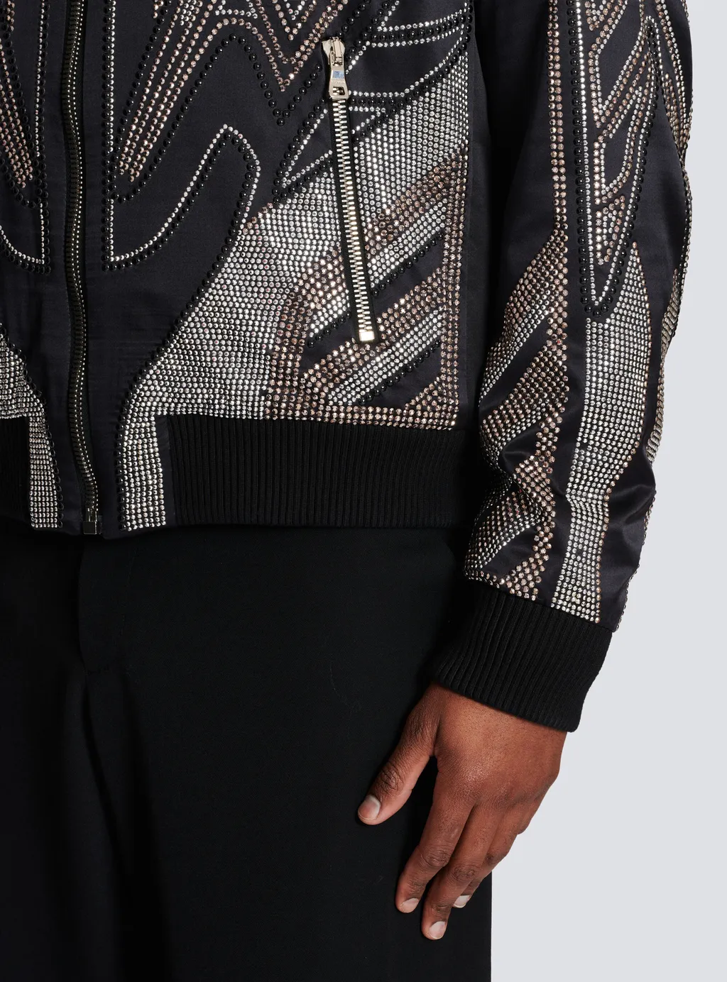 Studded Nylon Bomber Jacket