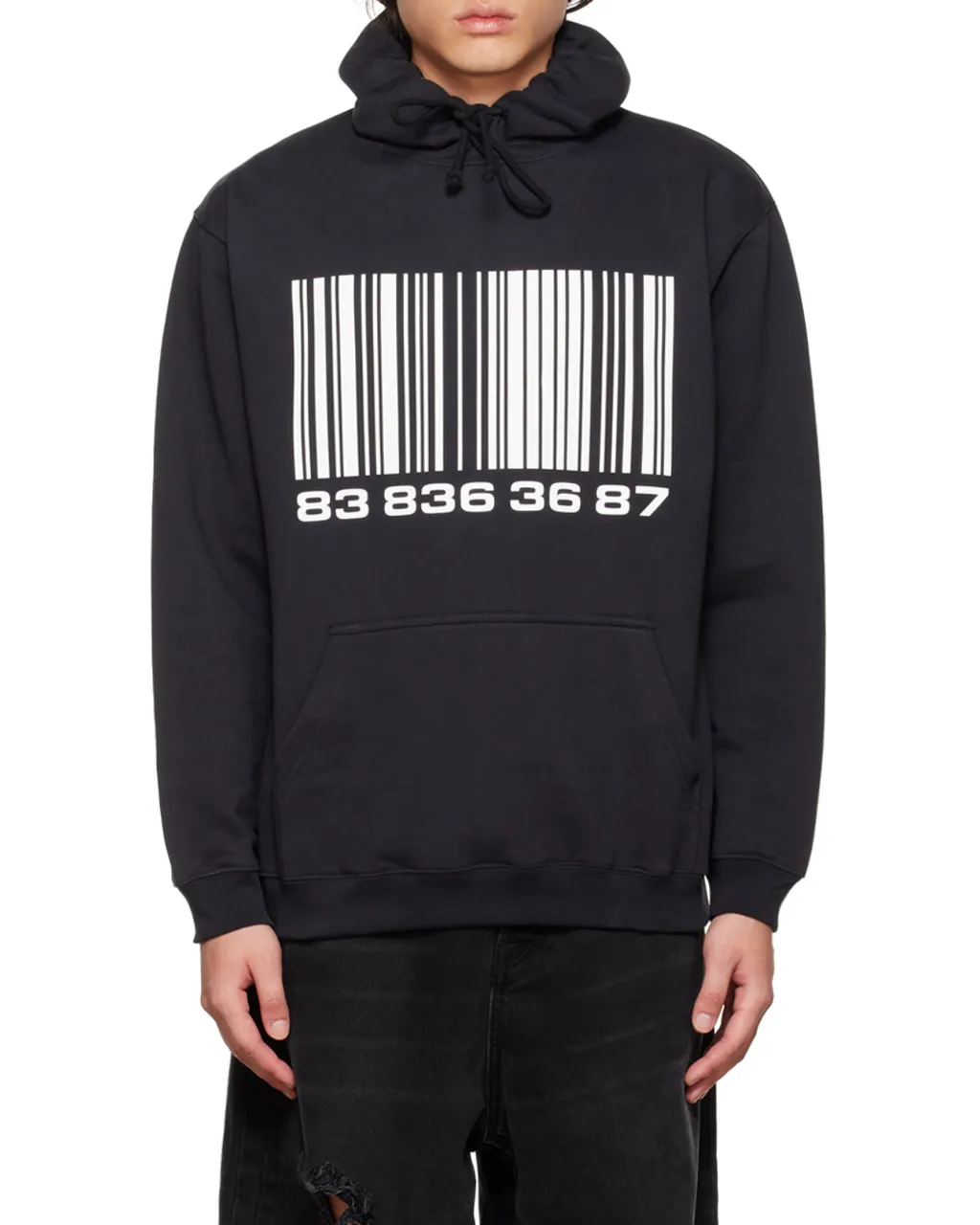 Vtmnts Barcode Printed Drawstring Hoodie