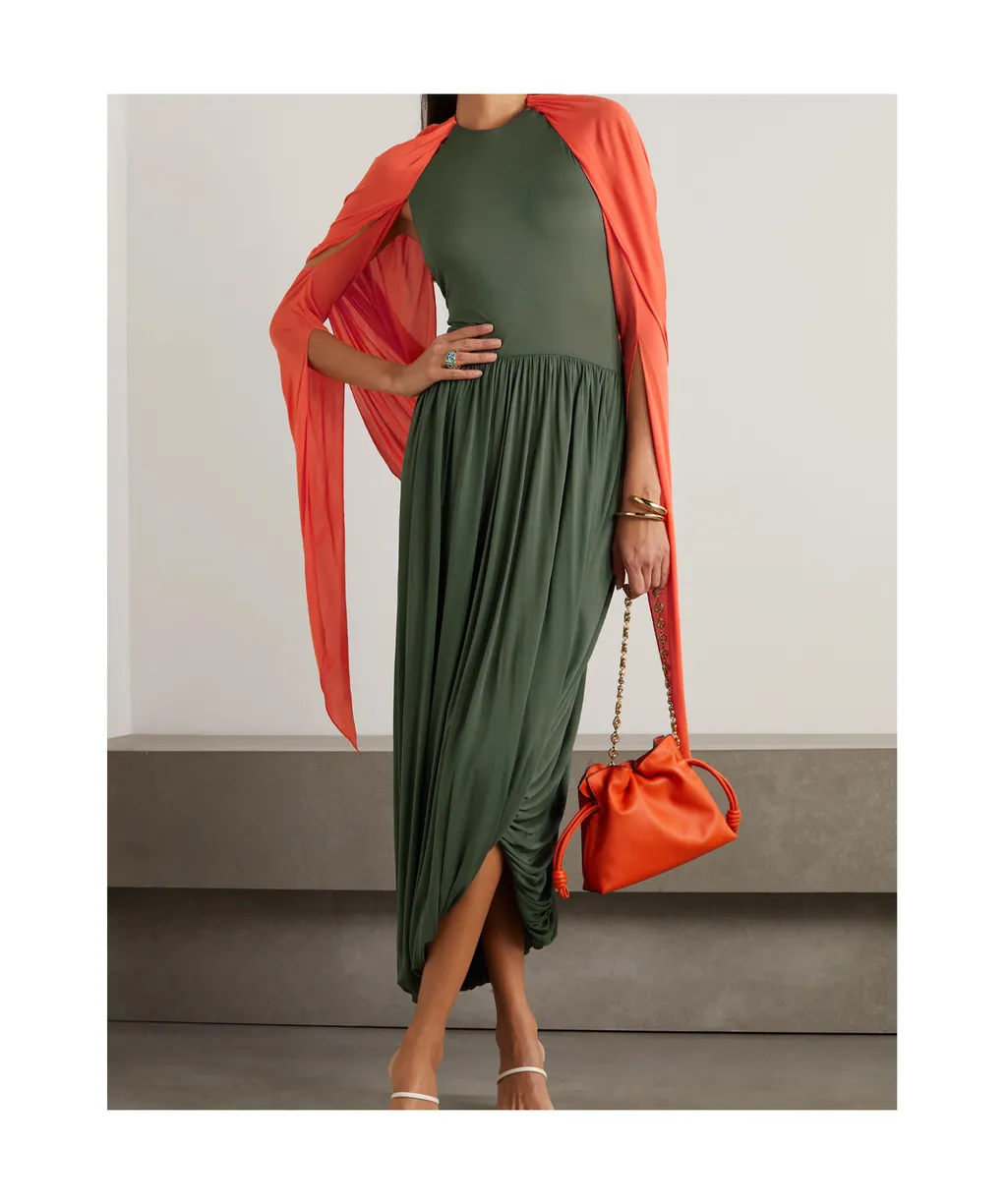 Draped Halter Dress In Viscose