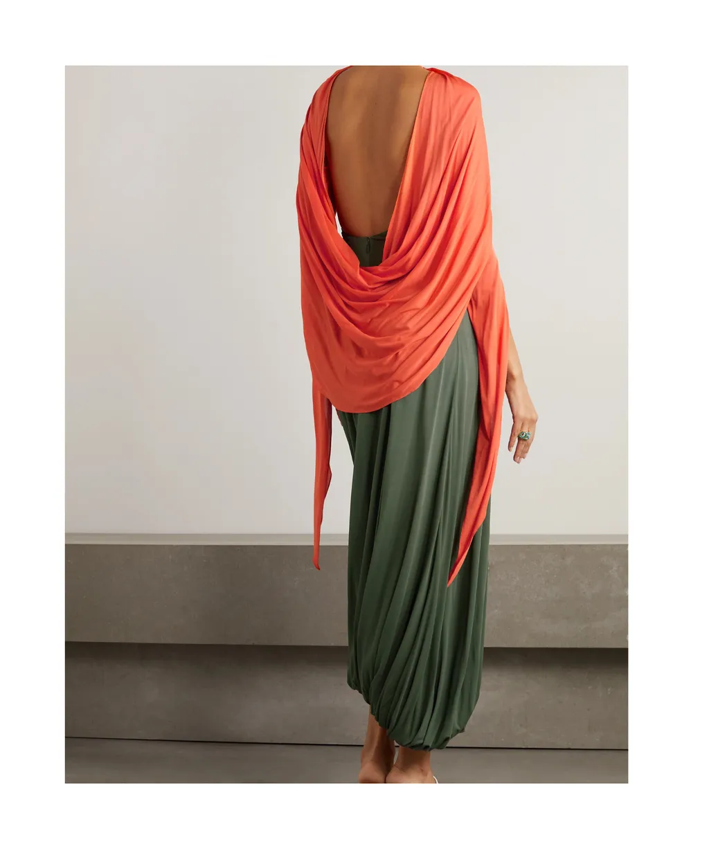 Draped Halter Dress In Viscose