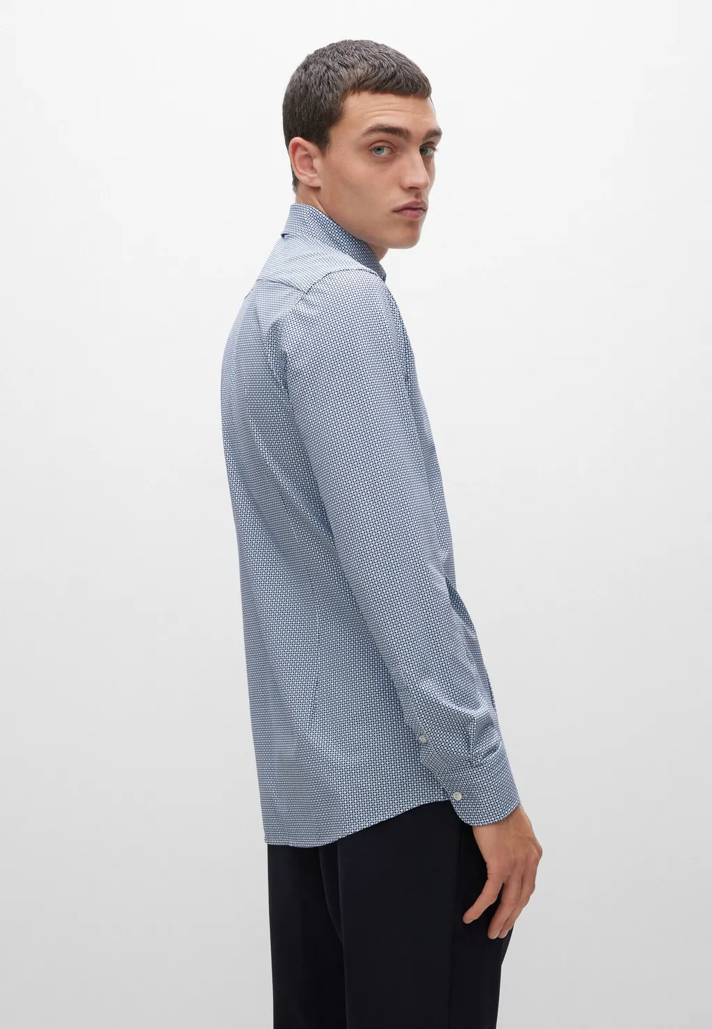 Geometric-Print Long-Sleeve Shirt