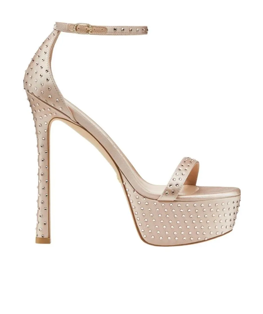150Mm Rhinestone Platform Sandals