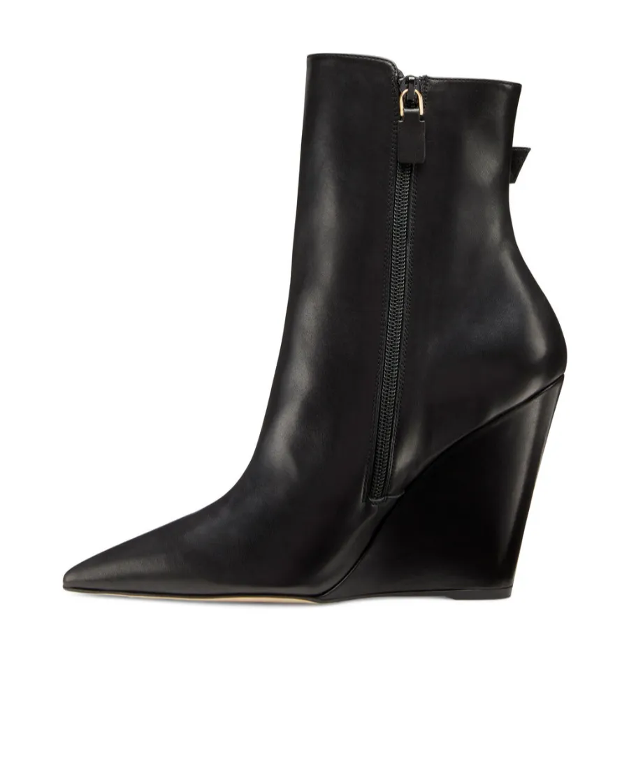 135Mm Pointed Leather Boots