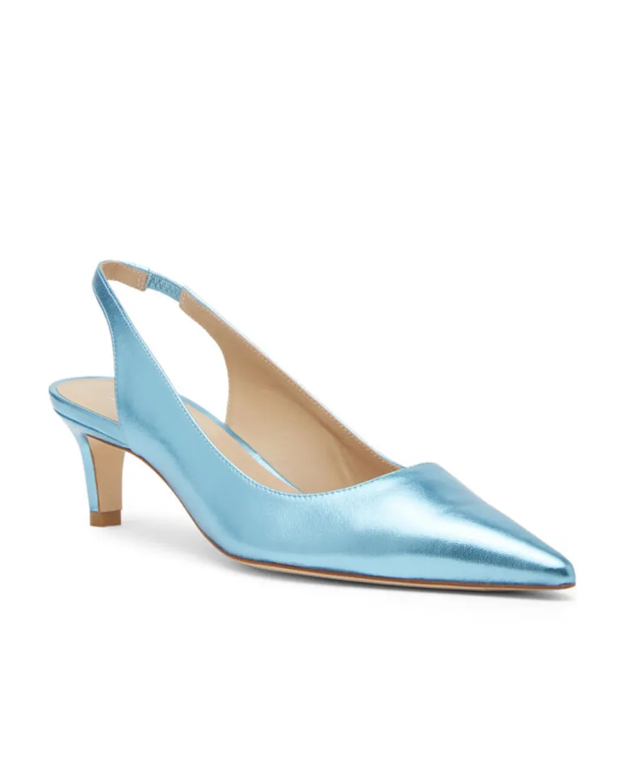 Metallic-Effect Pointed Pums