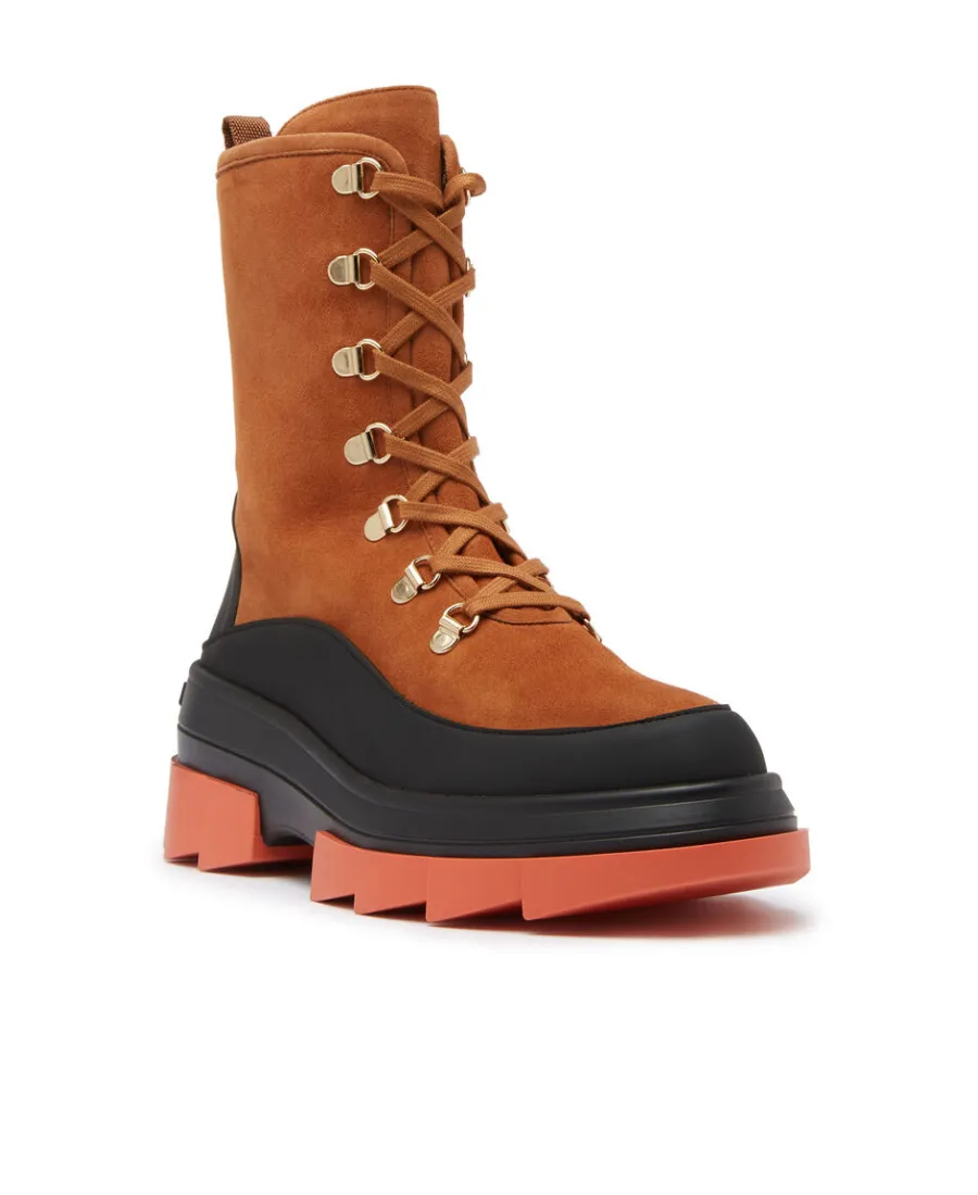 Chunky Lace-Up Suede Boots