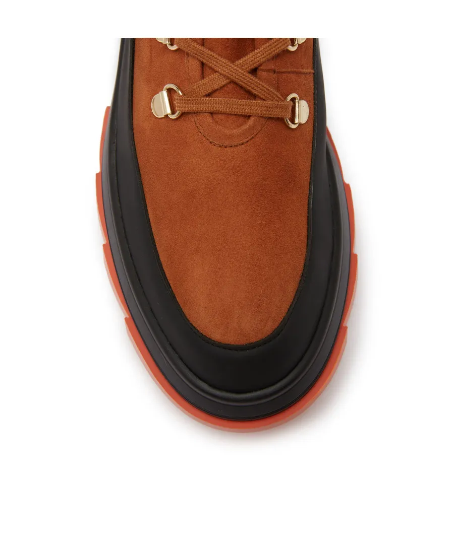 Chunky Lace-Up Suede Boots