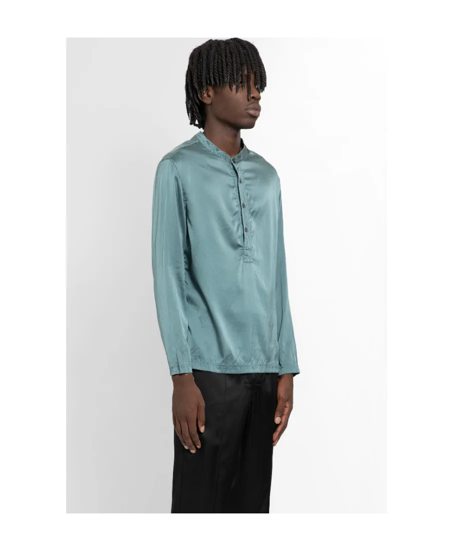 Half-Button Silk Shirt