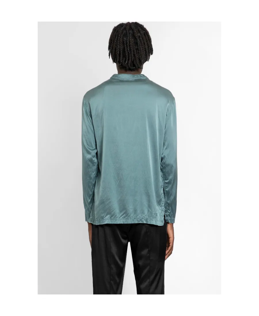 Half-Button Silk Shirt