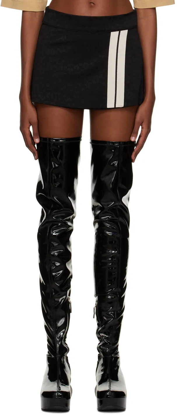 Palm Angels Stripe Detailed A-Line Mini Skirt
