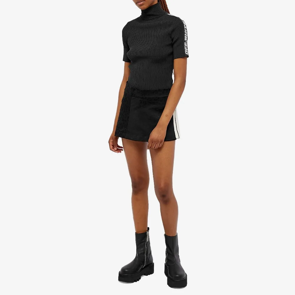 Palm Angels Stripe Detailed A-Line Mini Skirt