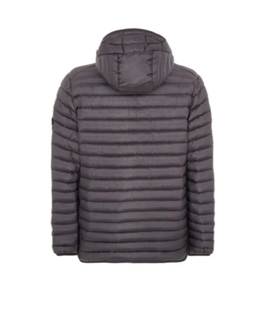 Stone Island Logo Patch Lightweight Hooded Down Jacket