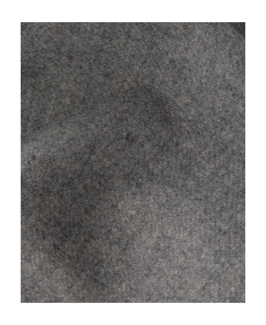 Brushed-Logo Fringed Merino Scarf
