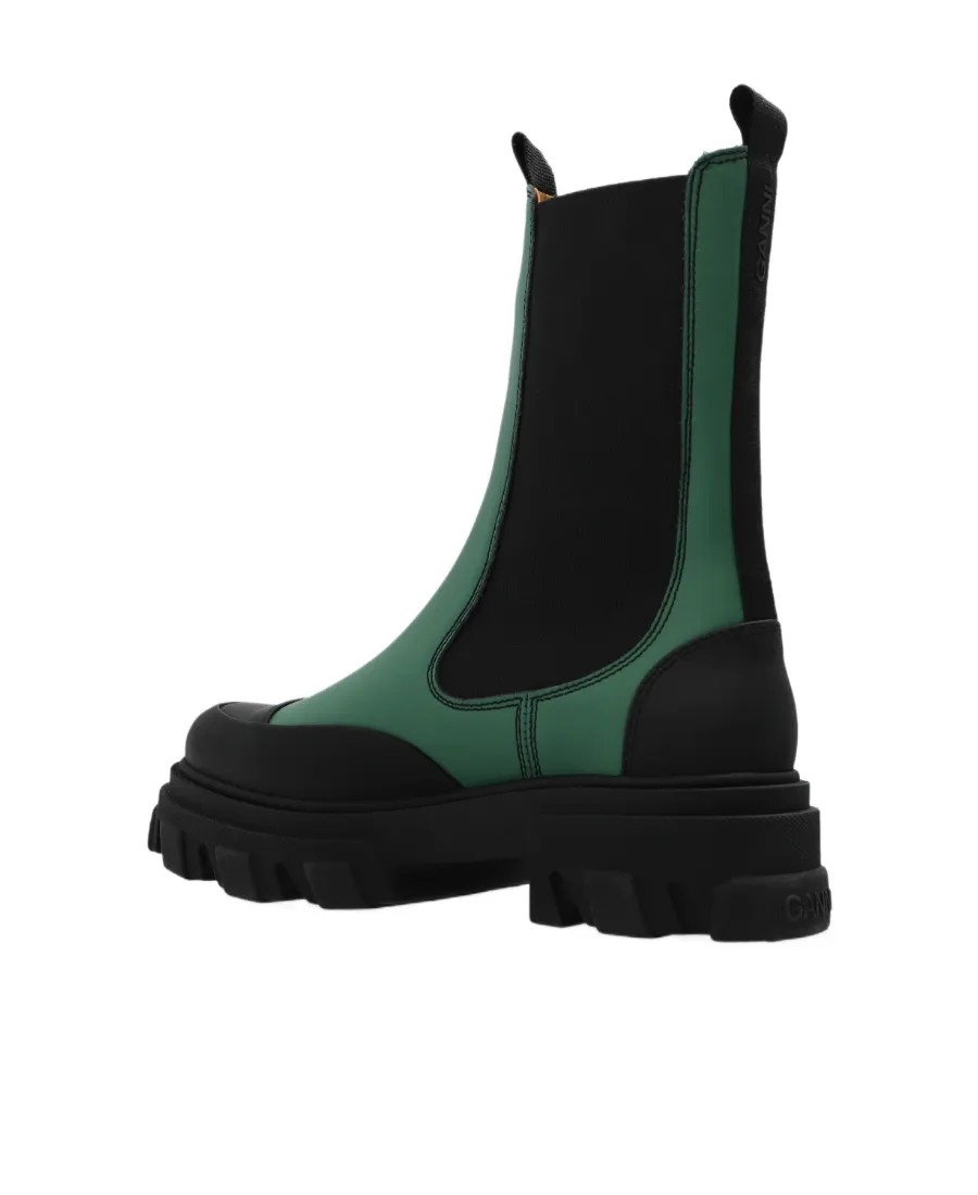Ganni Colour Blocked Round Toe Ankle Boots