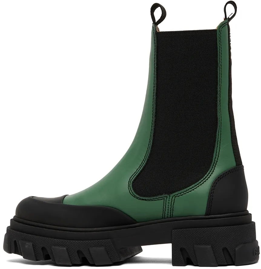 Ganni Colour Blocked Round Toe Ankle Boots