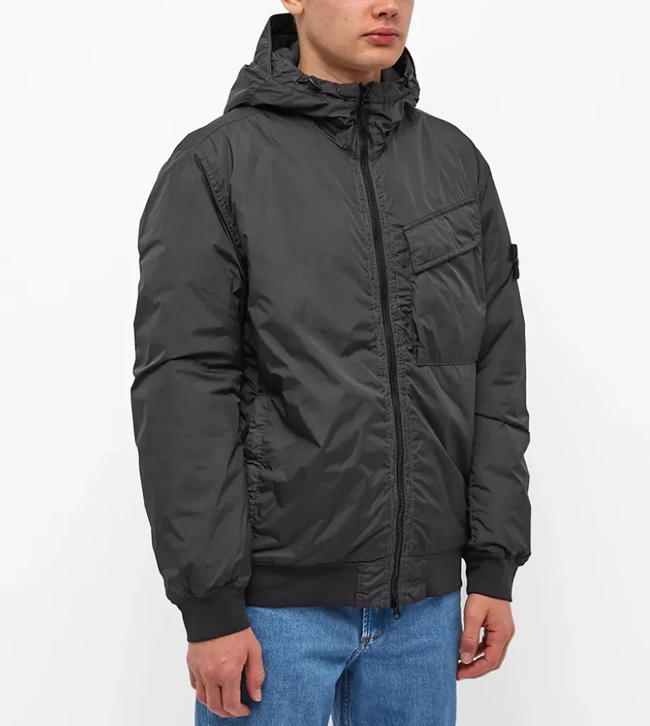 Compass-Patch Hooded Jacket
