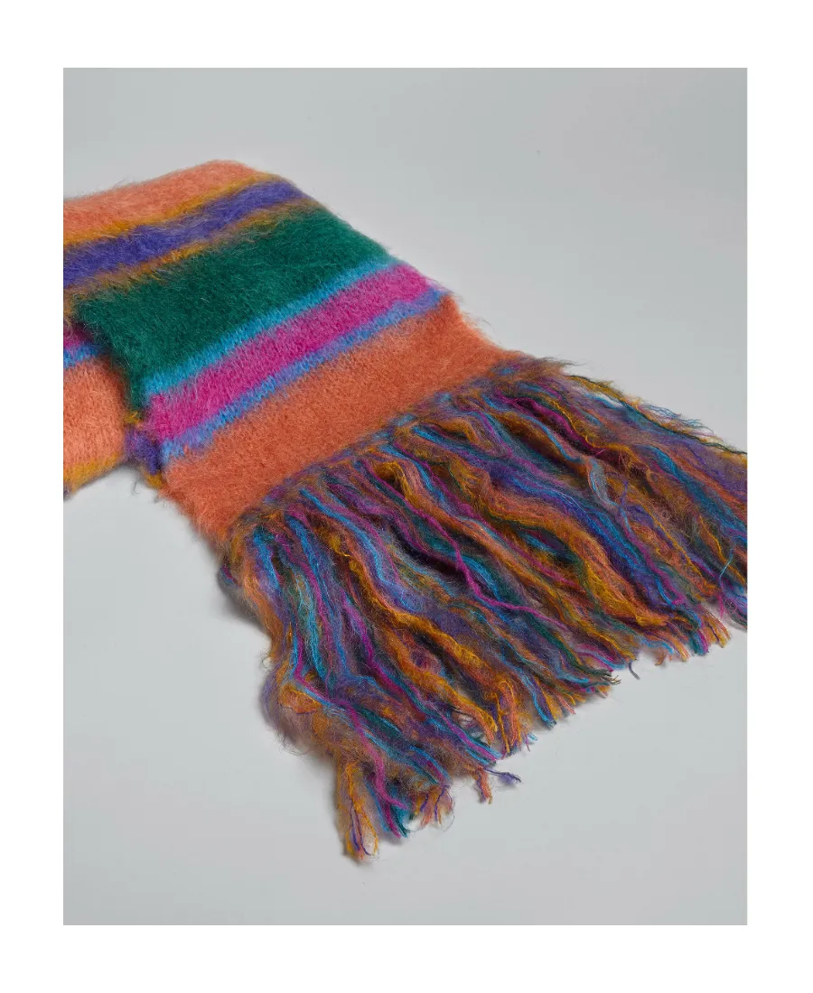 Marni Fringed Striped Scarf