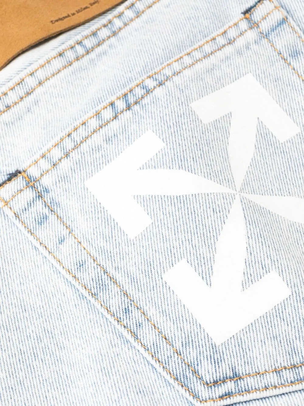Arrows-Print Straight-Leg Jeans