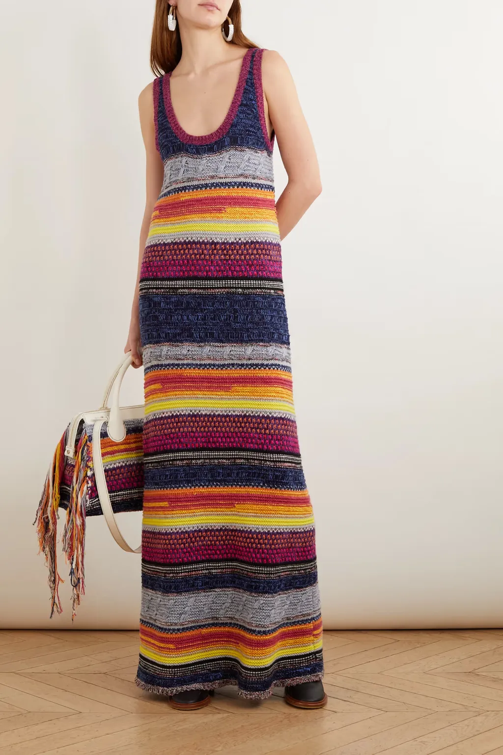 Striped Extra-Long Dress
