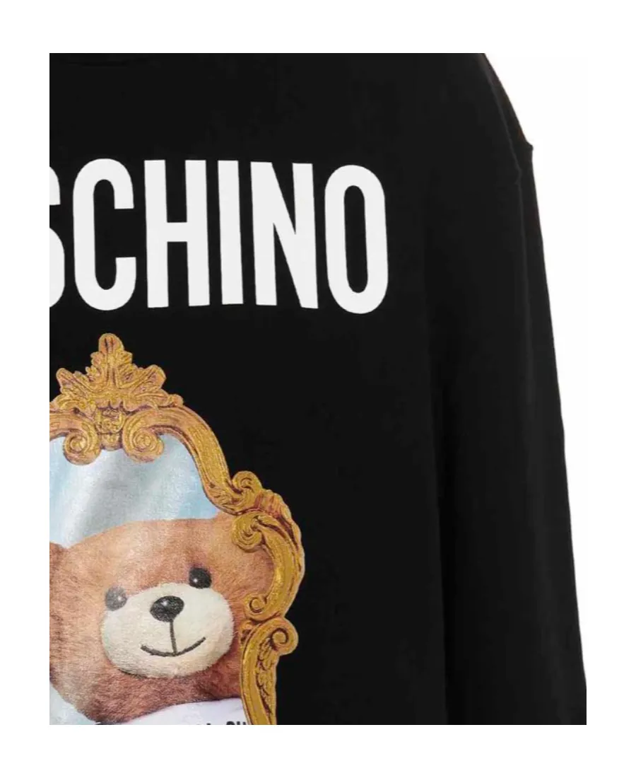 Teddy Bear-Print Sweatshirt Dress