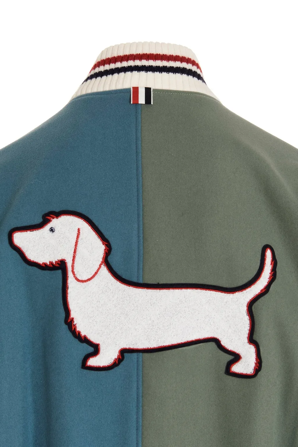 Colour-Block Wool Bomber Jacket