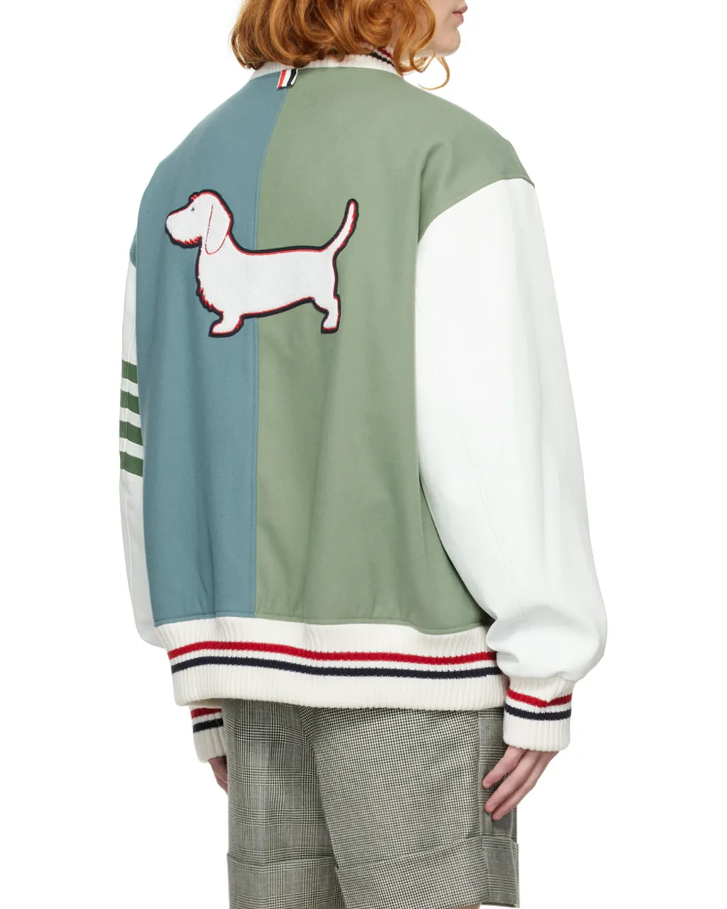 Colour-Block Wool Bomber Jacket