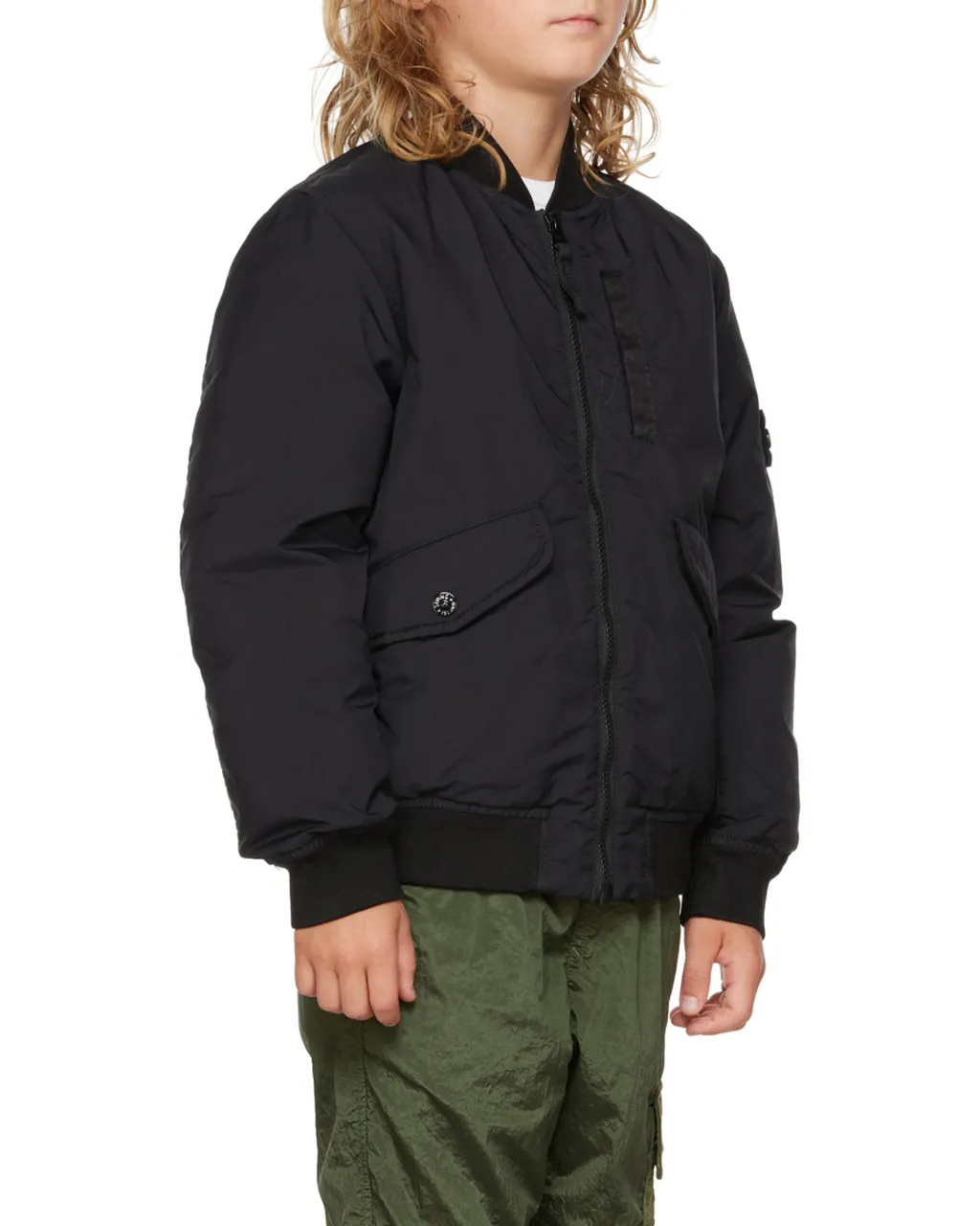Compass-Patch Feather-Down Jacket