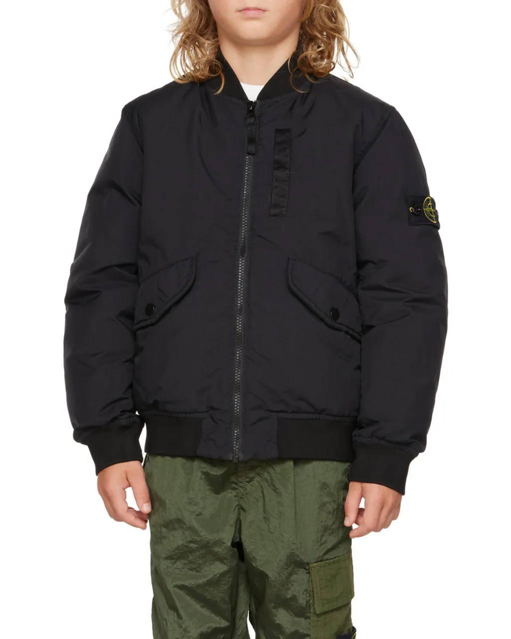 Compass-Patch Feather-Down Jacket