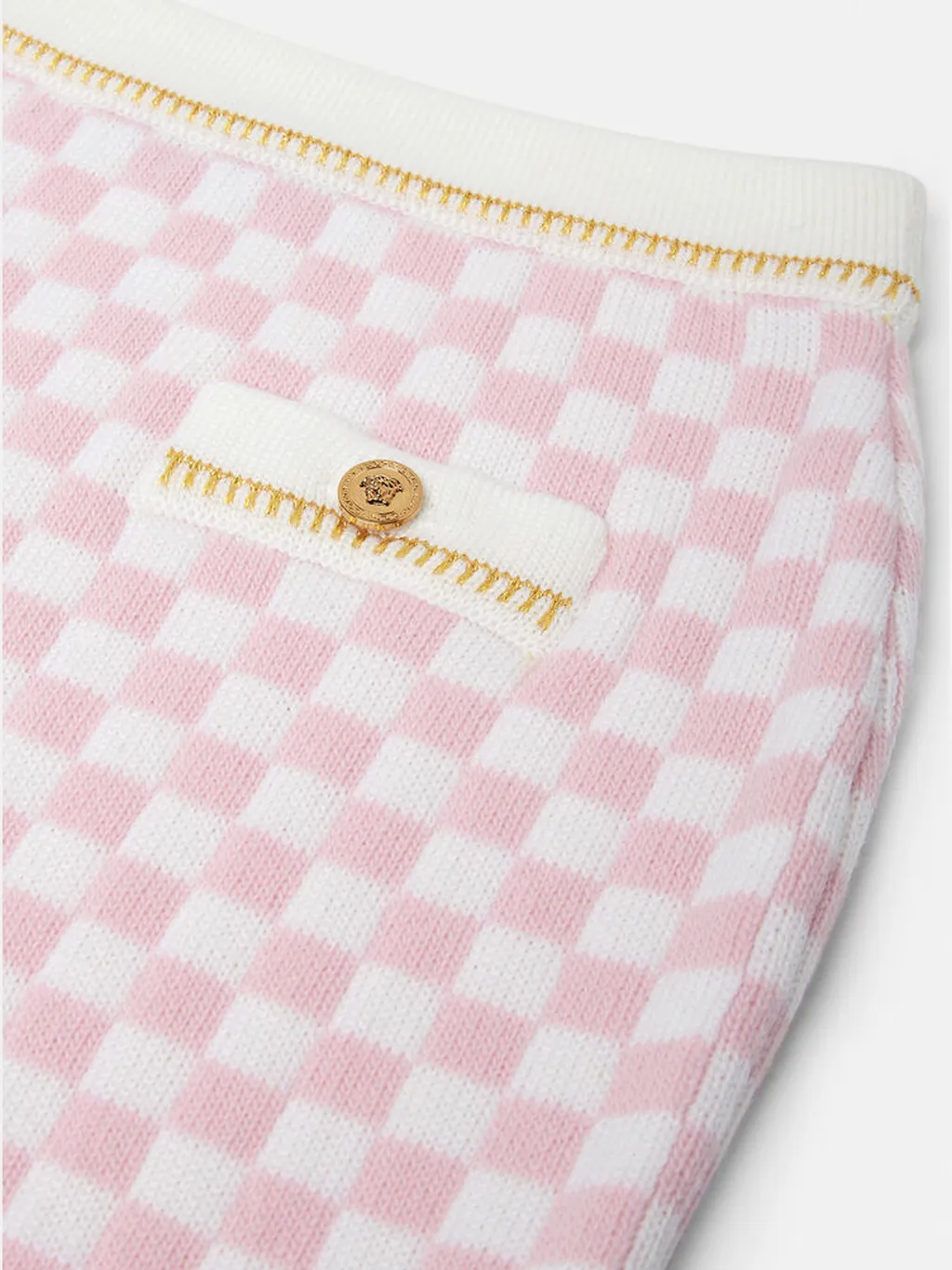 Check-Pattern Wool Skirt
