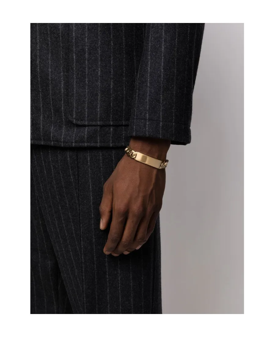 Maison Margiela Logo Engraved Curb Chain Bracelet