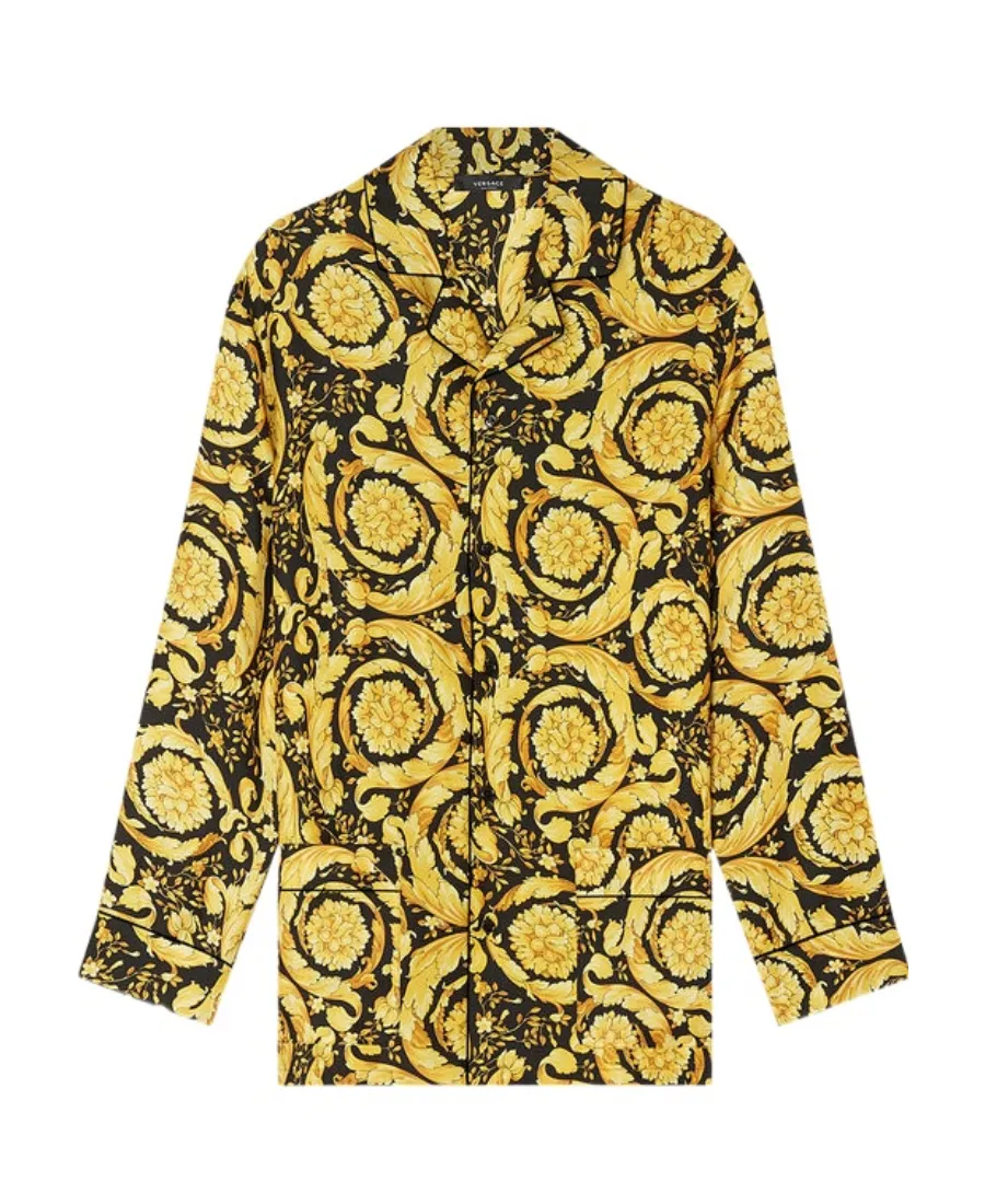 Versace Baroque Pattern Long Sleeved Pajama Top
