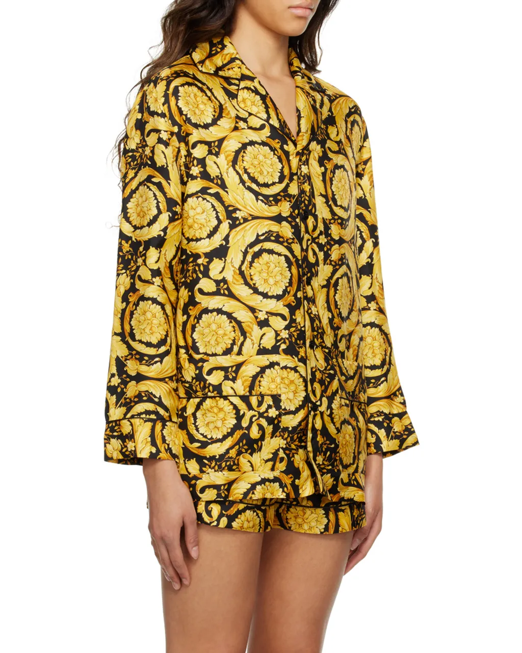 Versace Baroque Pattern Long Sleeved Pajama Top