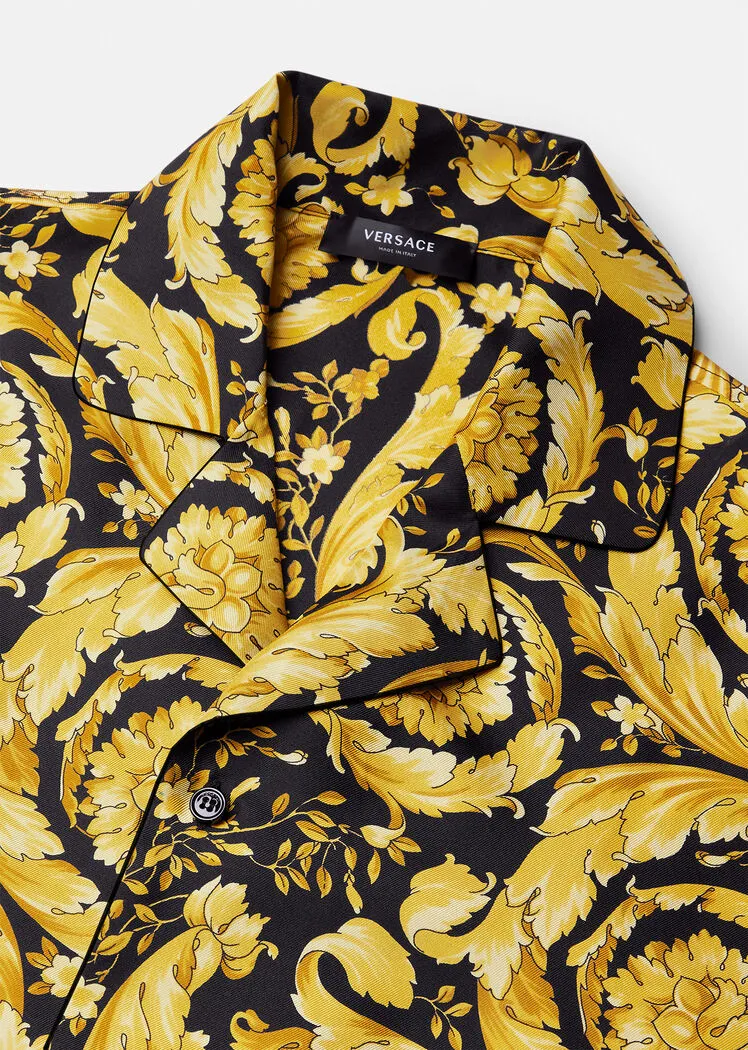 Versace Baroque Pattern Long Sleeved Pajama Top