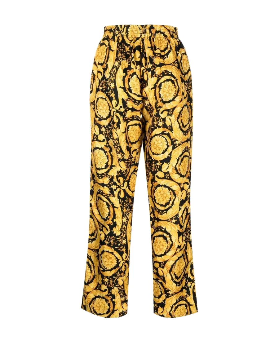 Versace Baroque Pattern Straight Leg Pajama Pants