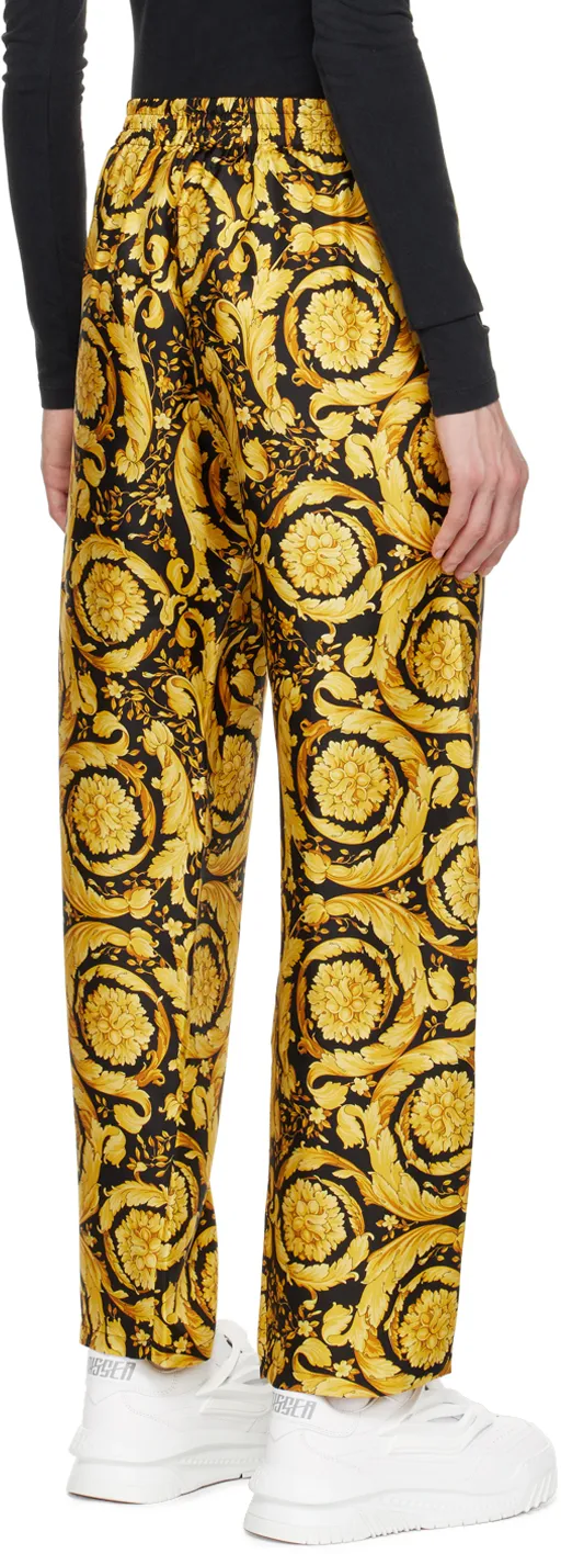 Versace Baroque Pattern Straight Leg Pajama Pants