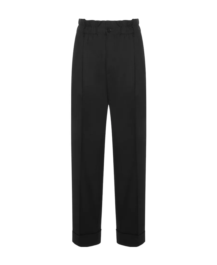 Pleated Straight-Leg Trousers