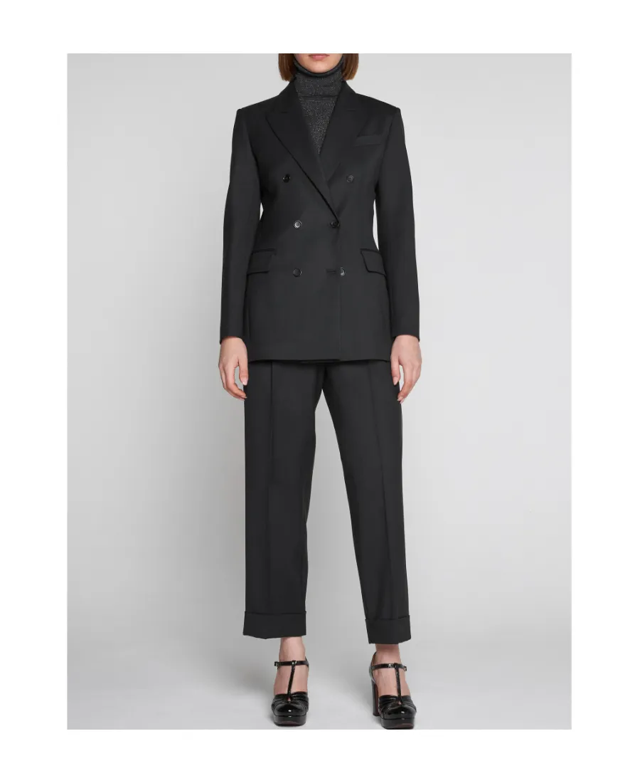 Pleated Straight-Leg Trousers