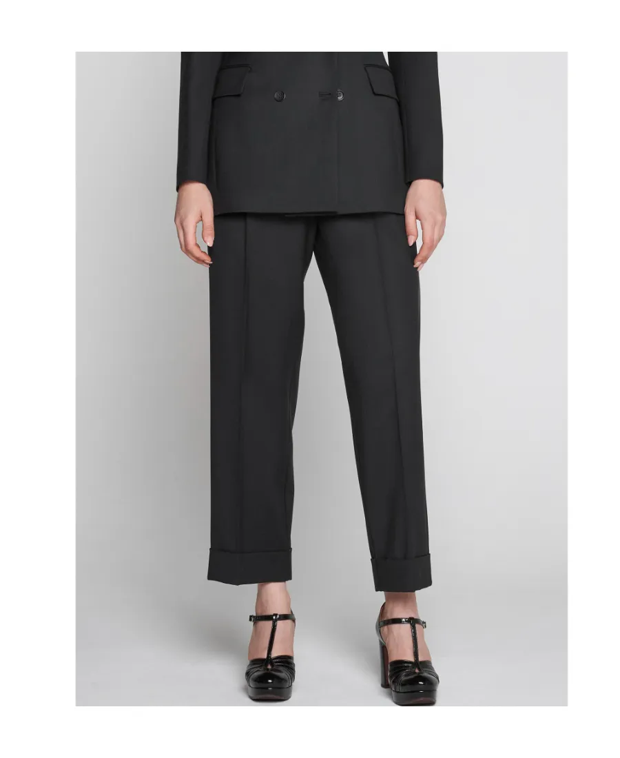 Pleated Straight-Leg Trousers