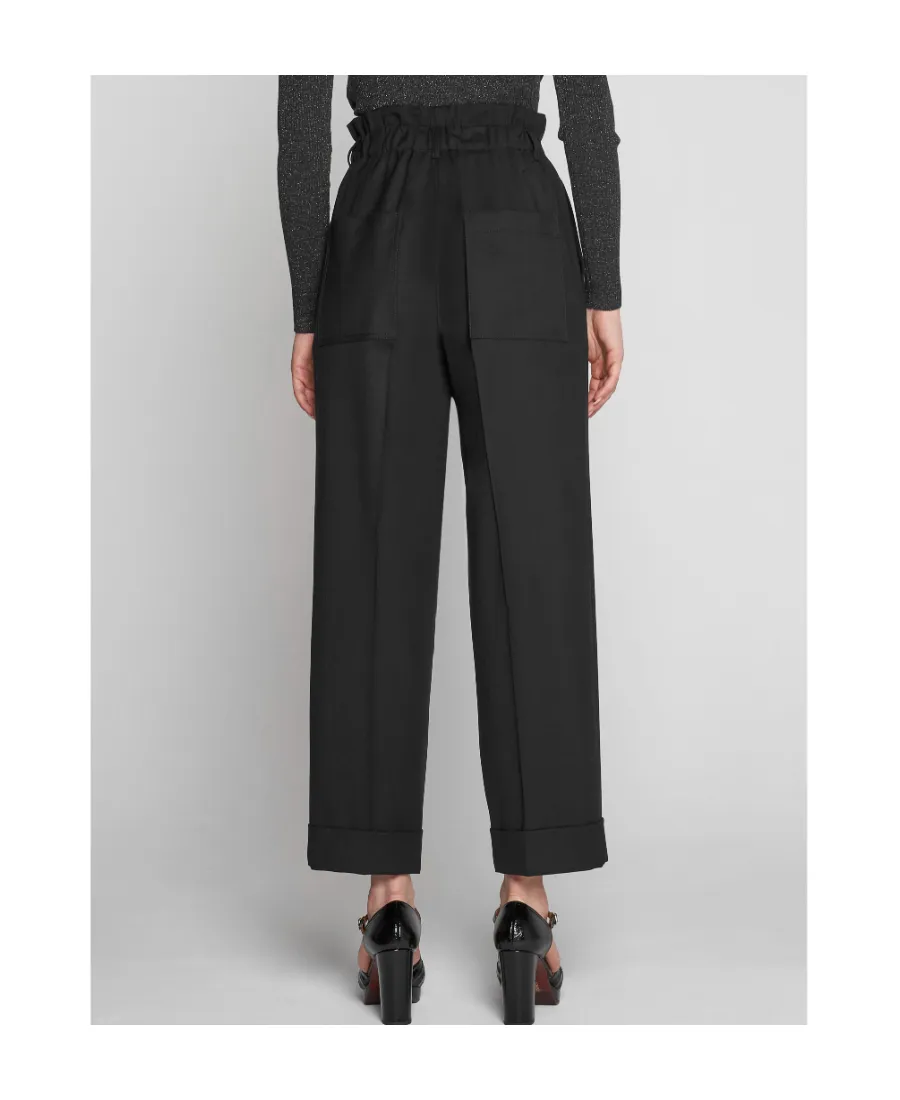 Pleated Straight-Leg Trousers