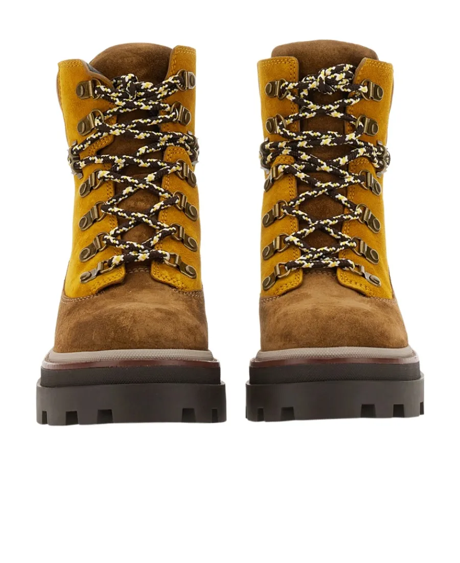 Tory Burch Logo Embossed Lace-Up Boots
